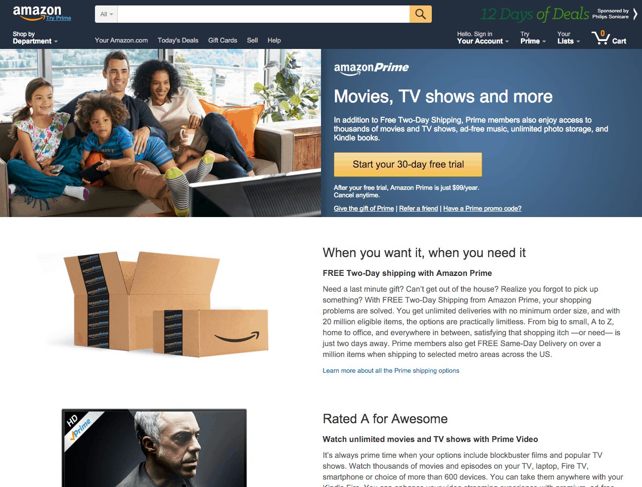 Amazon Prime est un excellent exemple de programme d'abonnement payant