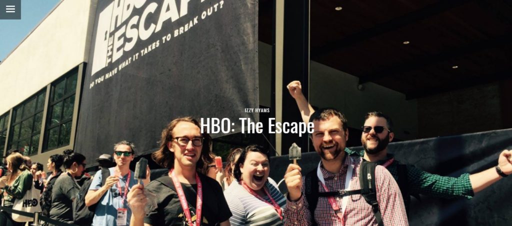 HBO escape room campaign