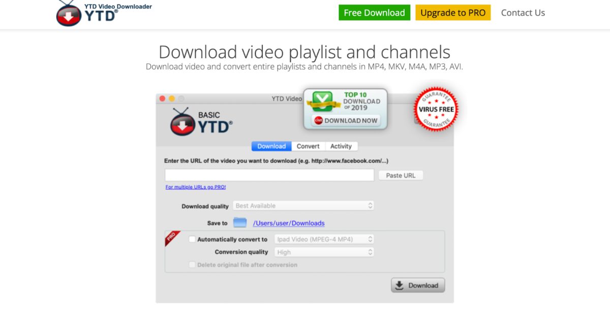 Convertisseur vidéo YTD Video Downloader