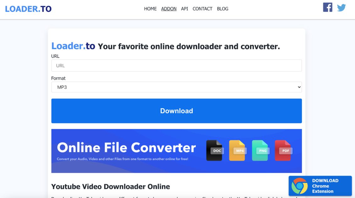 convertisseur vidéo loader.to