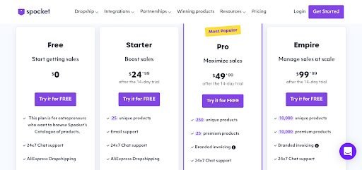 Spocket Pricing