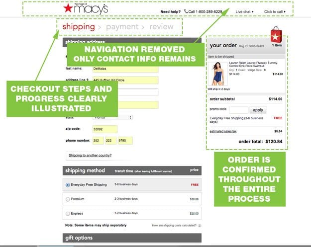 UX-Best-Practices-Macys-Checkout-Processus