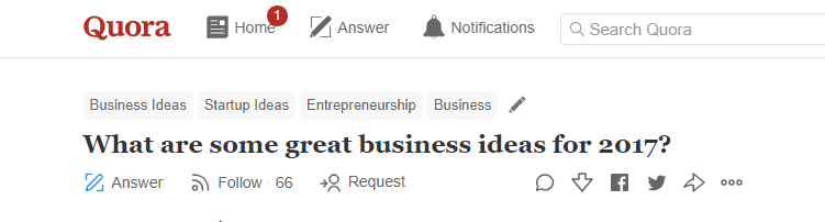 Use Quora para obtener ideas y obtener comentarios