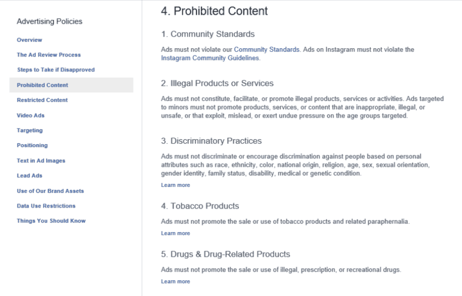 Contenido prohibido en FB