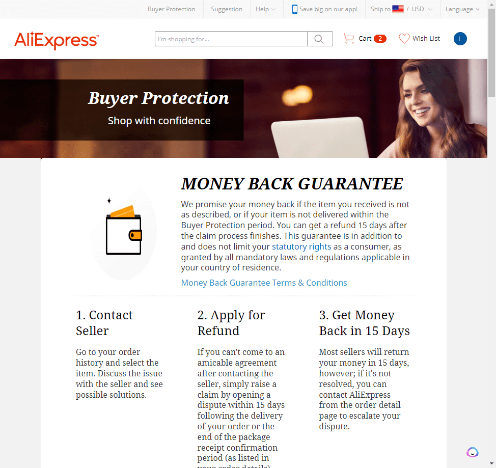 Protección del comprador de AliExpress