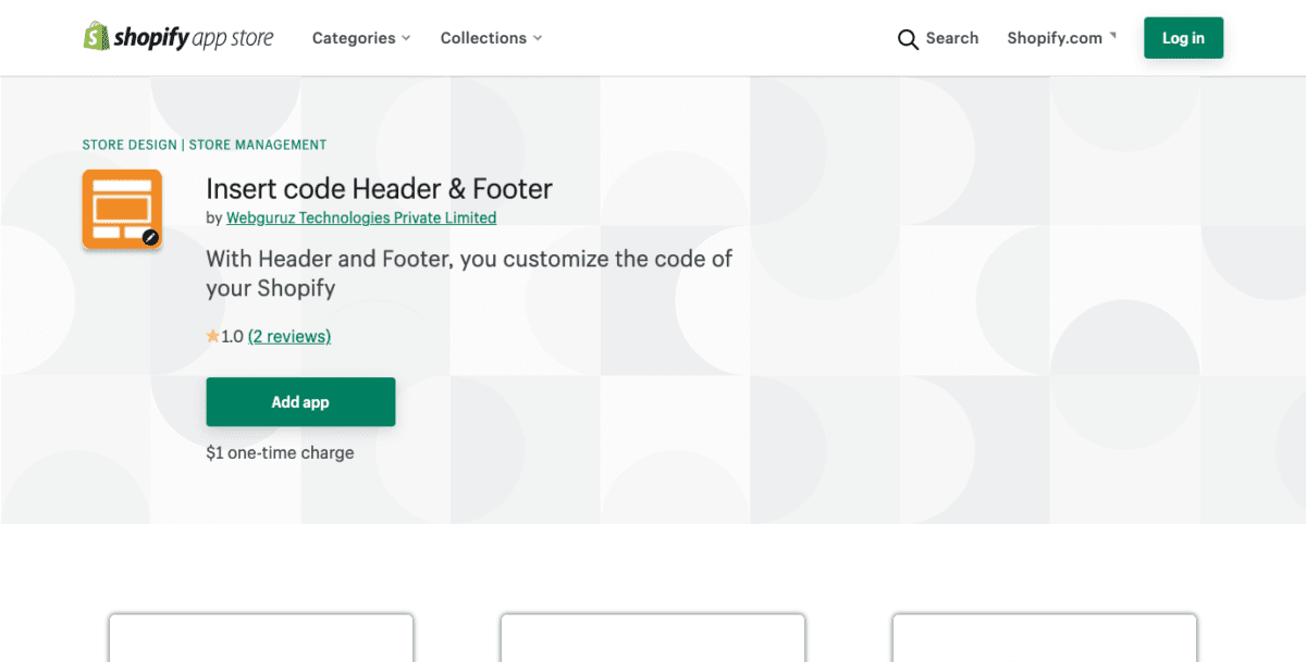 Shopify Header and Footer App