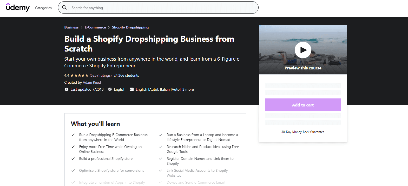 Construye un negocio de dropshipping desde cero