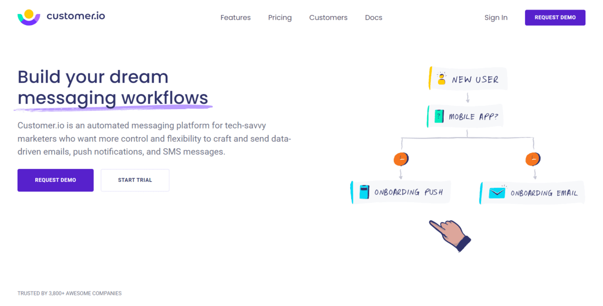 Customer.io Homepage