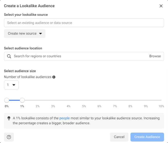 Audiences similaires à Facebook