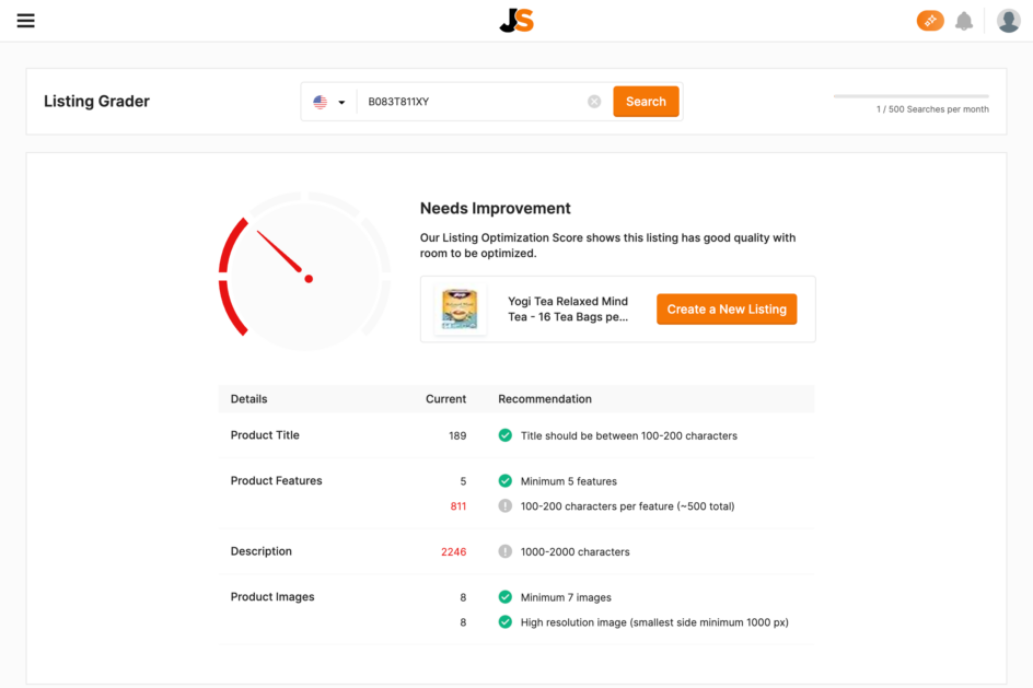 Jungle Scout Listing Analyzer