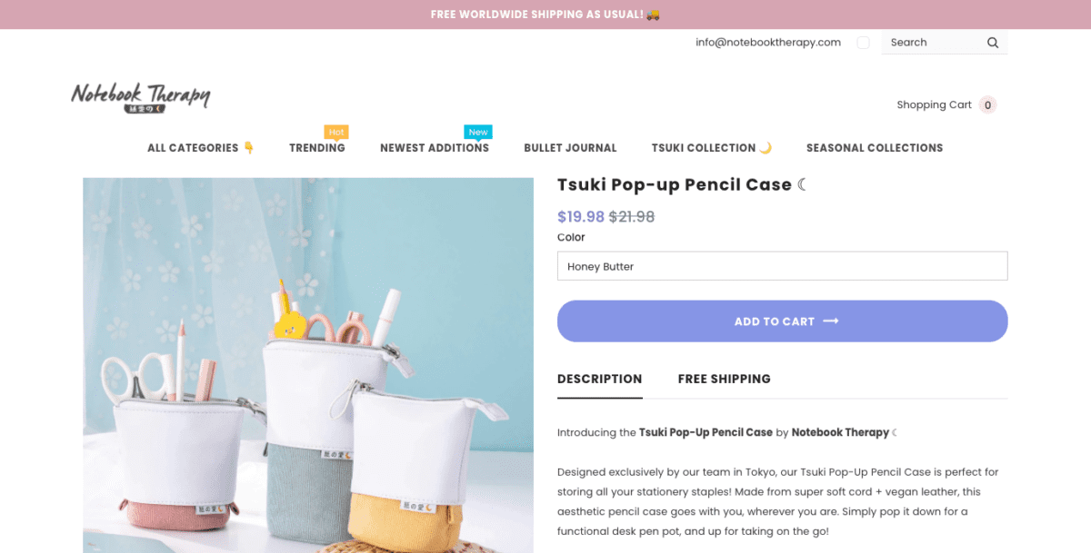 Tsuki Popup Pencil Pouch Notebook Therapy