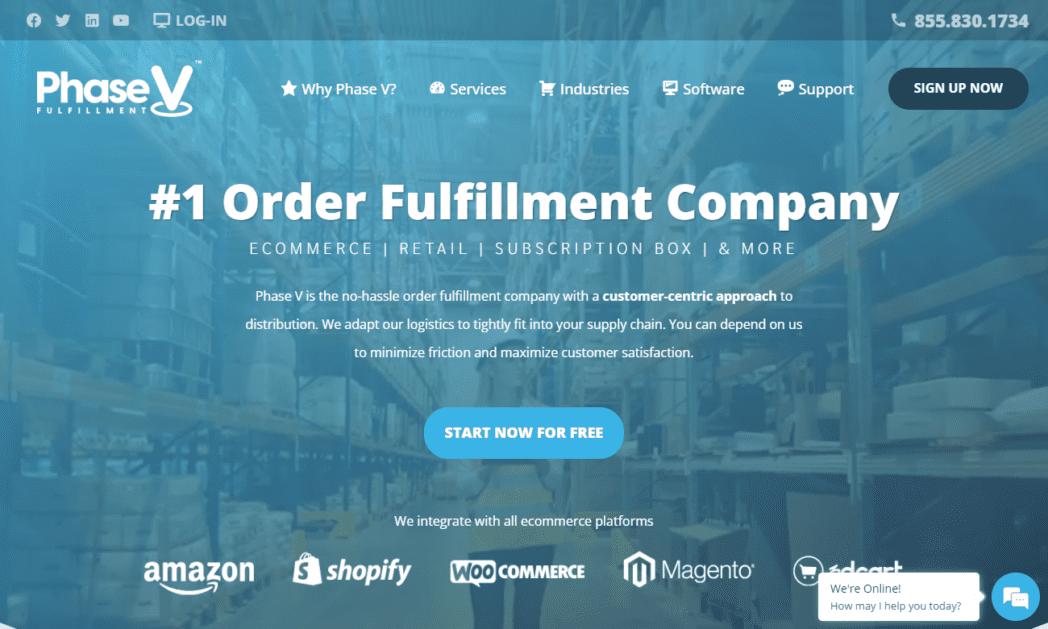 Phase V Fulfillment Homepage