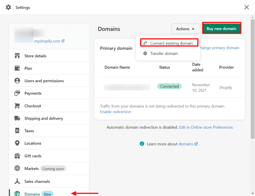 Connect Your Shopify Domain