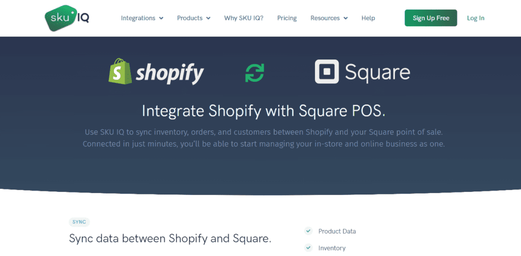 Intégrer Square à Shopify à l'aide de SkuIQ