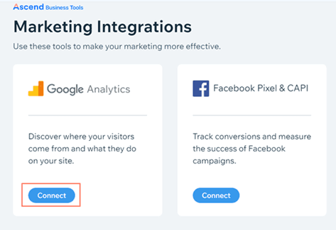 intégration wix google analytics