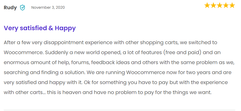 Revisión de usuario de WooCommerce