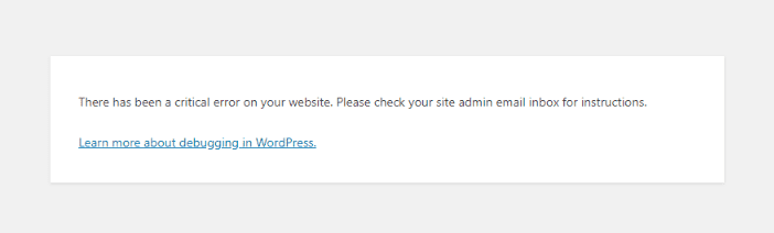 wordpress critical error