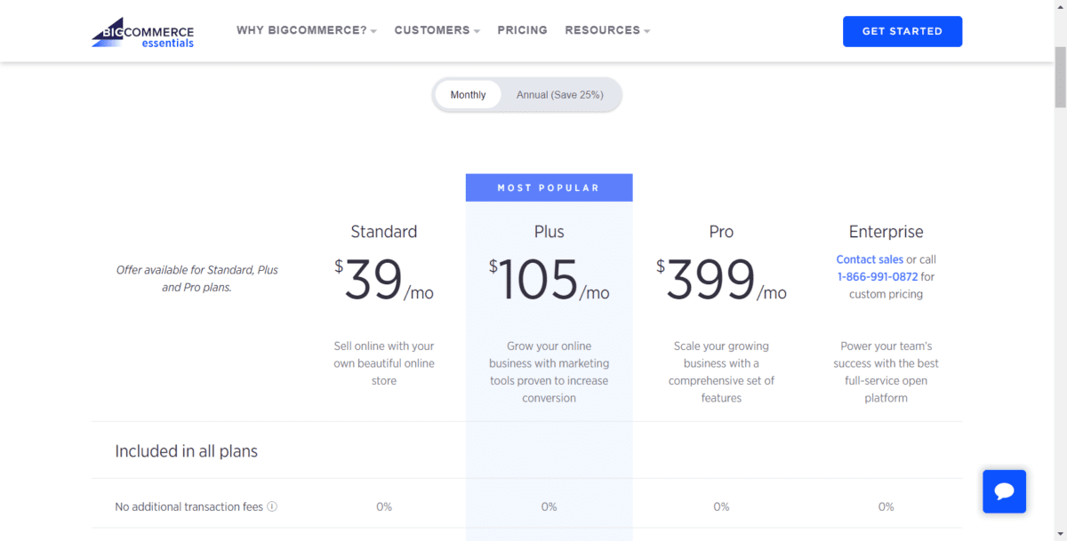 Precios de BigCommerce