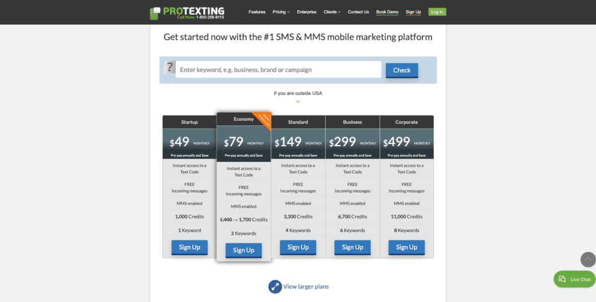 ProTexting Pricing