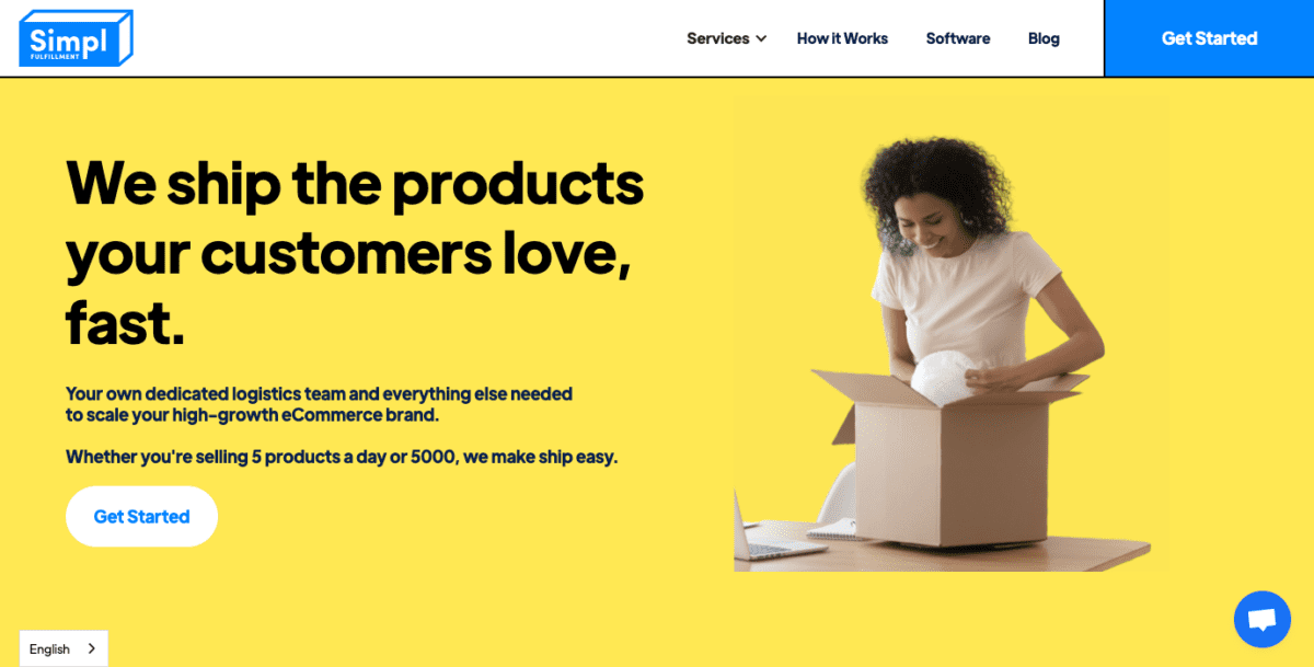 Simpl Fulfillment Homepage